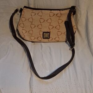 Liz Claiborne Beige and Dark Brown Shoulder Bag